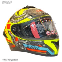 کلاه کاسکت فک ثابت اس ام کی مدل TYPHOON MOTOR YELLOW MA676
