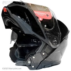 کلاه کاسکت فک متحرک اس ام کی مدل GULLWING BLACK-SHINE GL200